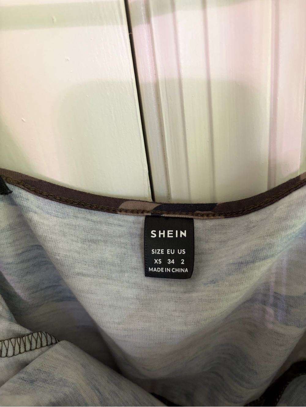 SHEIN Camo Print top with 'LOVE' Elastic Straps - Brown/Black - Picture 4 of 4